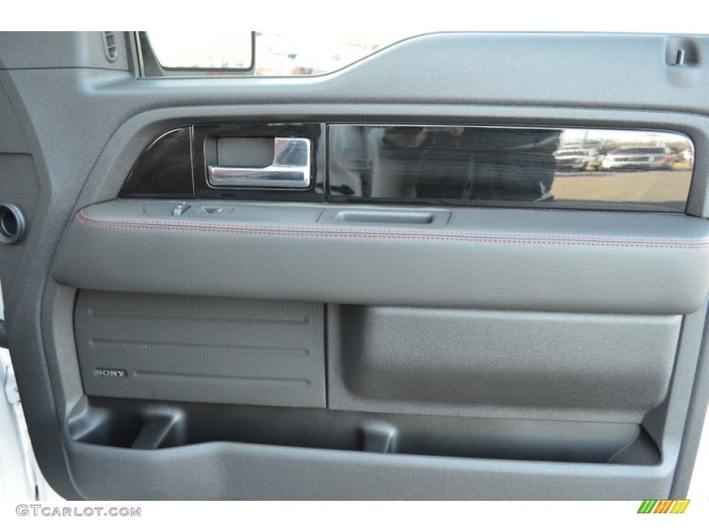 2013 Ford F150 Limited SuperCrew 4x4 Limited Unique Red Leather Door Panel Photo #76809247