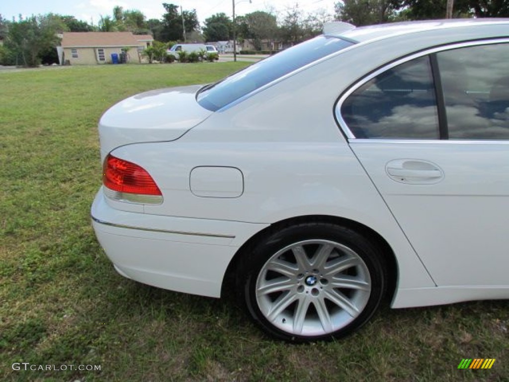 2004 7 Series 745Li Sedan - Alpine White / Dark Beige/Beige III photo #66