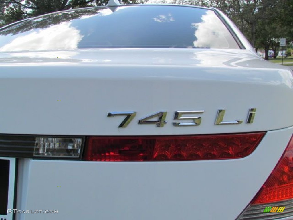 2004 7 Series 745Li Sedan - Alpine White / Dark Beige/Beige III photo #70