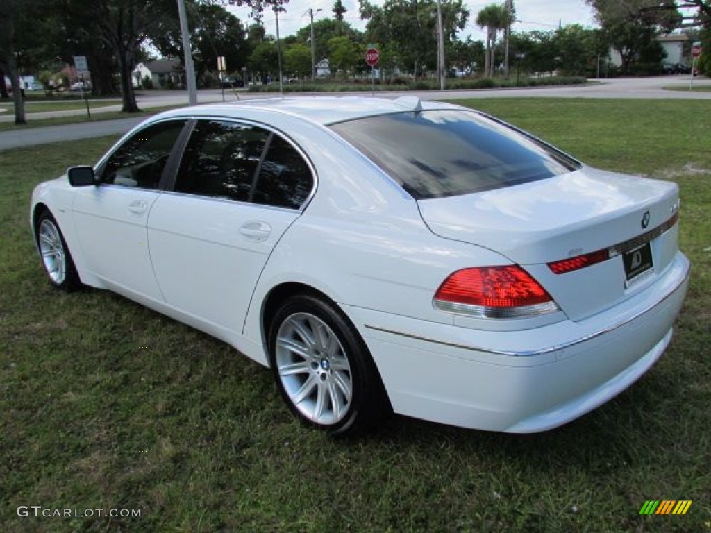 2004 7 Series 745Li Sedan - Alpine White / Dark Beige/Beige III photo #74