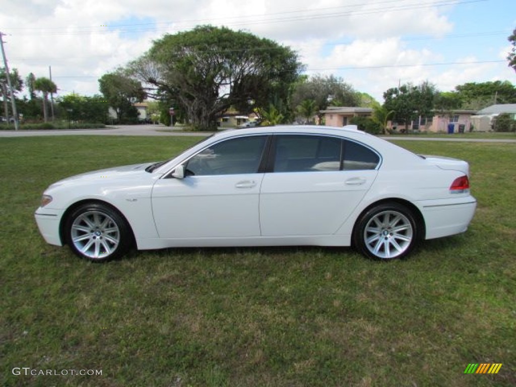 2004 7 Series 745Li Sedan - Alpine White / Dark Beige/Beige III photo #77