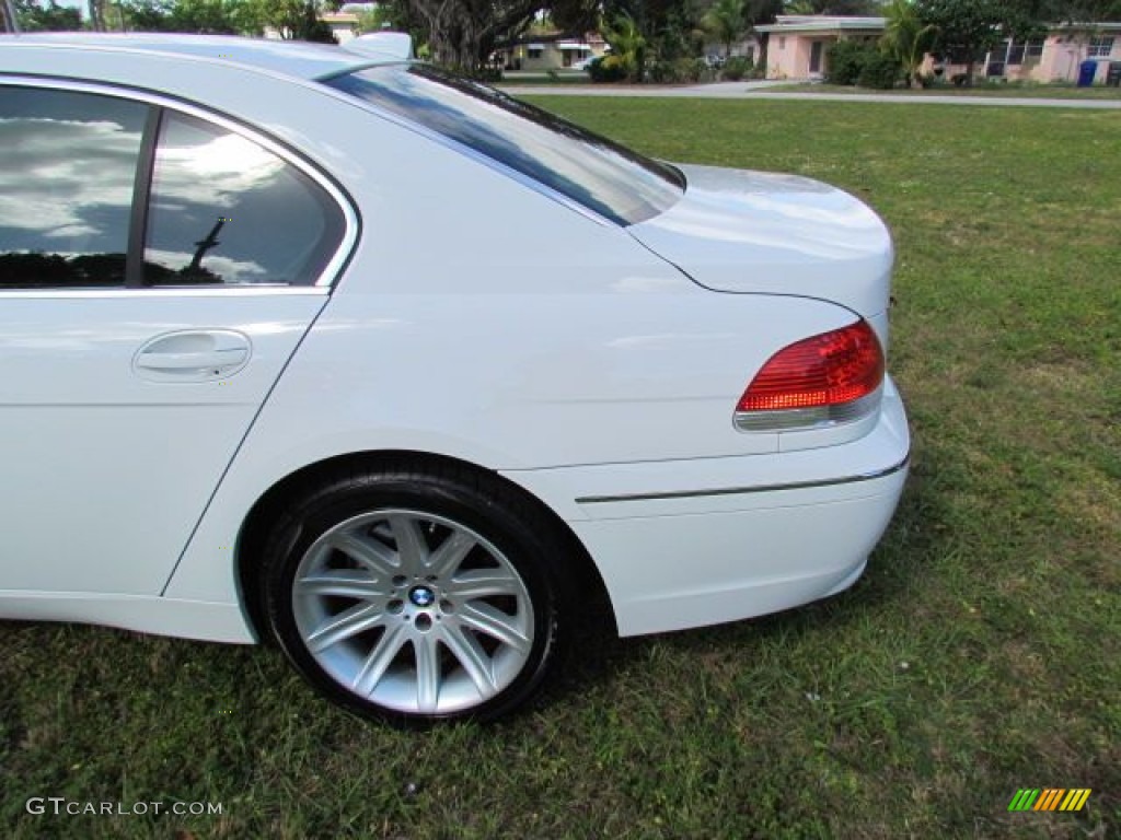 2004 7 Series 745Li Sedan - Alpine White / Dark Beige/Beige III photo #79