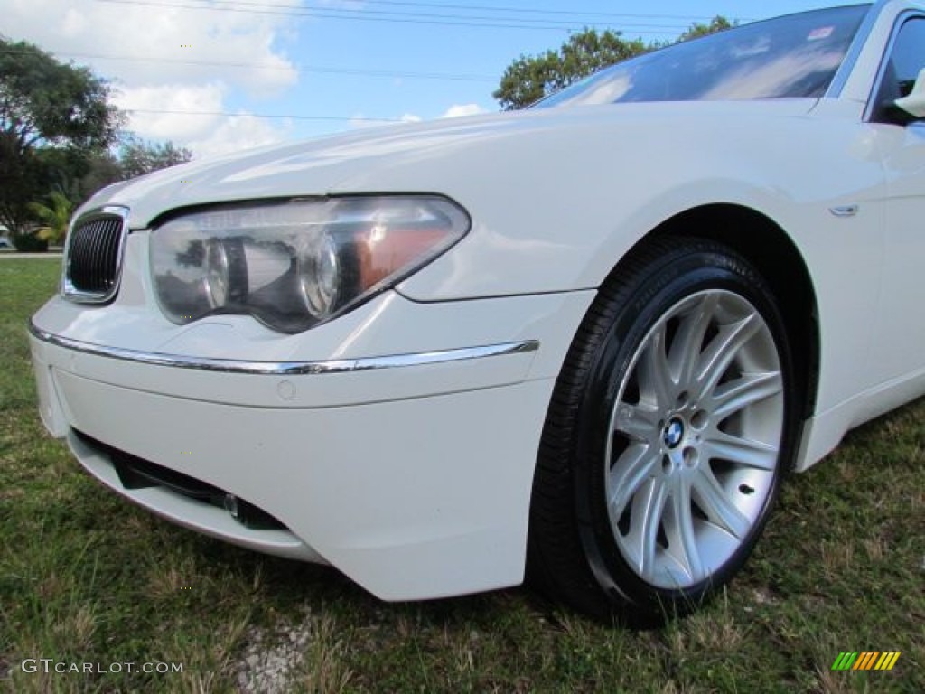 2004 7 Series 745Li Sedan - Alpine White / Dark Beige/Beige III photo #86