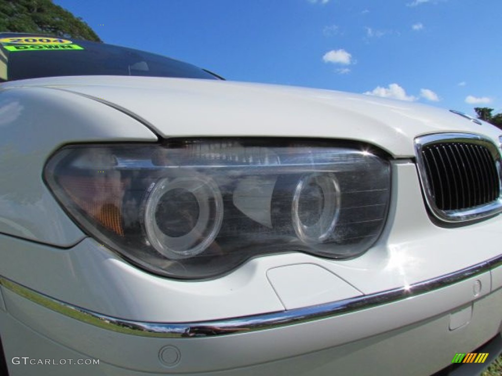 2004 7 Series 745Li Sedan - Alpine White / Dark Beige/Beige III photo #93