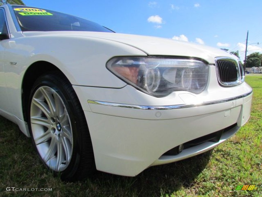 2004 7 Series 745Li Sedan - Alpine White / Dark Beige/Beige III photo #94