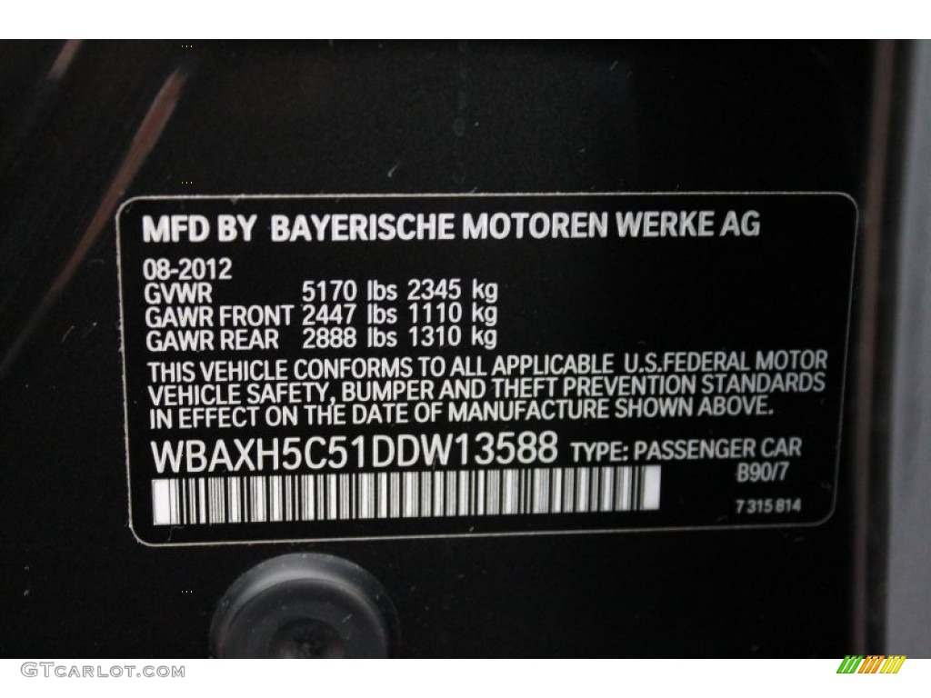 2013 5 Series 528i xDrive Sedan - Dark Graphite Metallic II / Black photo #16