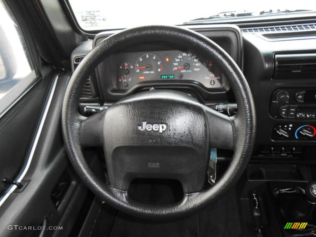 2006 Jeep Wrangler X 4x4 Dark Slate Gray Steering Wheel Photo #76816443