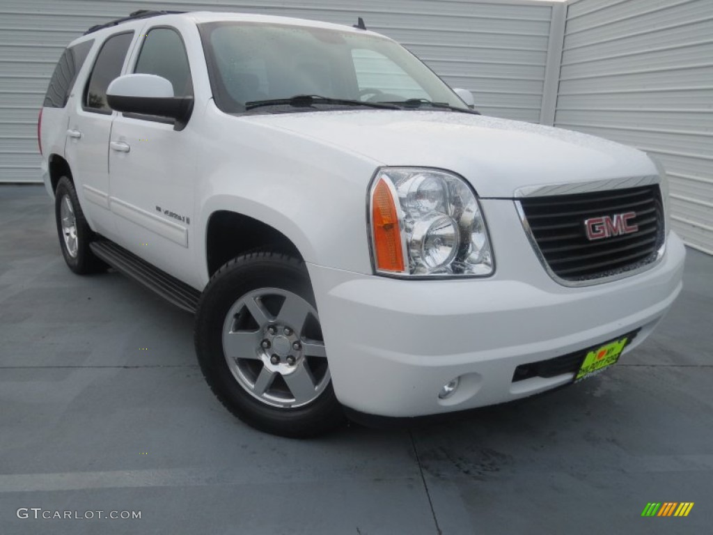 2009 Yukon SLT - Summit White / Ebony photo #1