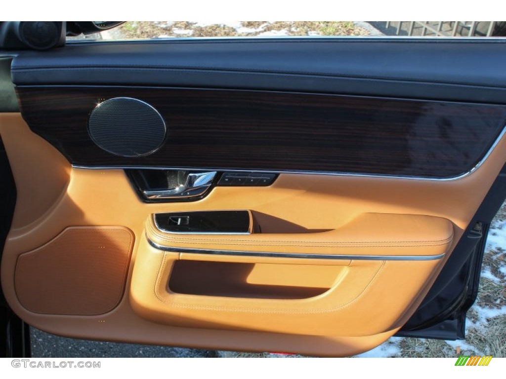 2011 Jaguar XJ XJL London Tan/Navy Blue Door Panel Photo #76819425