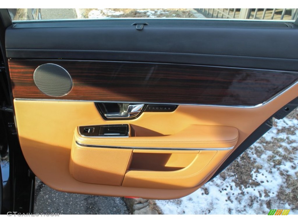 2011 Jaguar XJ XJL London Tan/Navy Blue Door Panel Photo #76819497