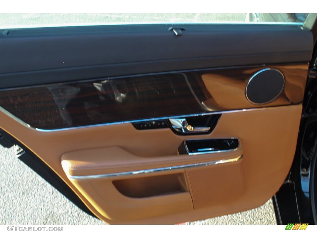 2011 Jaguar XJ XJL London Tan/Navy Blue Door Panel Photo #76819565