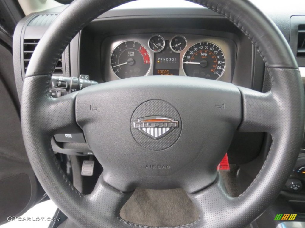 2008 Hummer H3 Alpha Ebony Black/Pewter Steering Wheel Photo #76819645