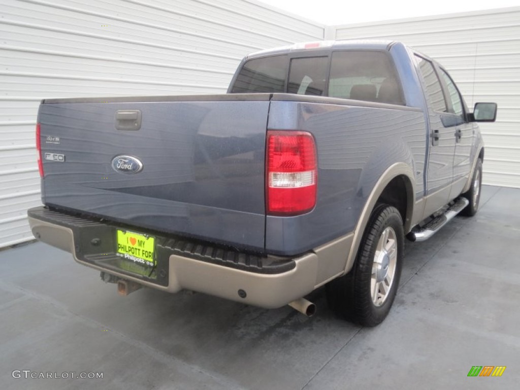 2006 F150 Lariat SuperCrew - Medium Wedgewood Blue Metallic / Tan photo #3