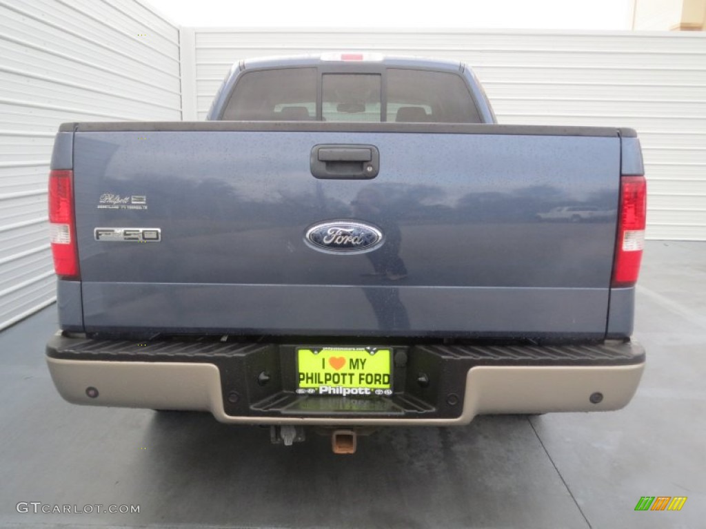 2006 F150 Lariat SuperCrew - Medium Wedgewood Blue Metallic / Tan photo #4
