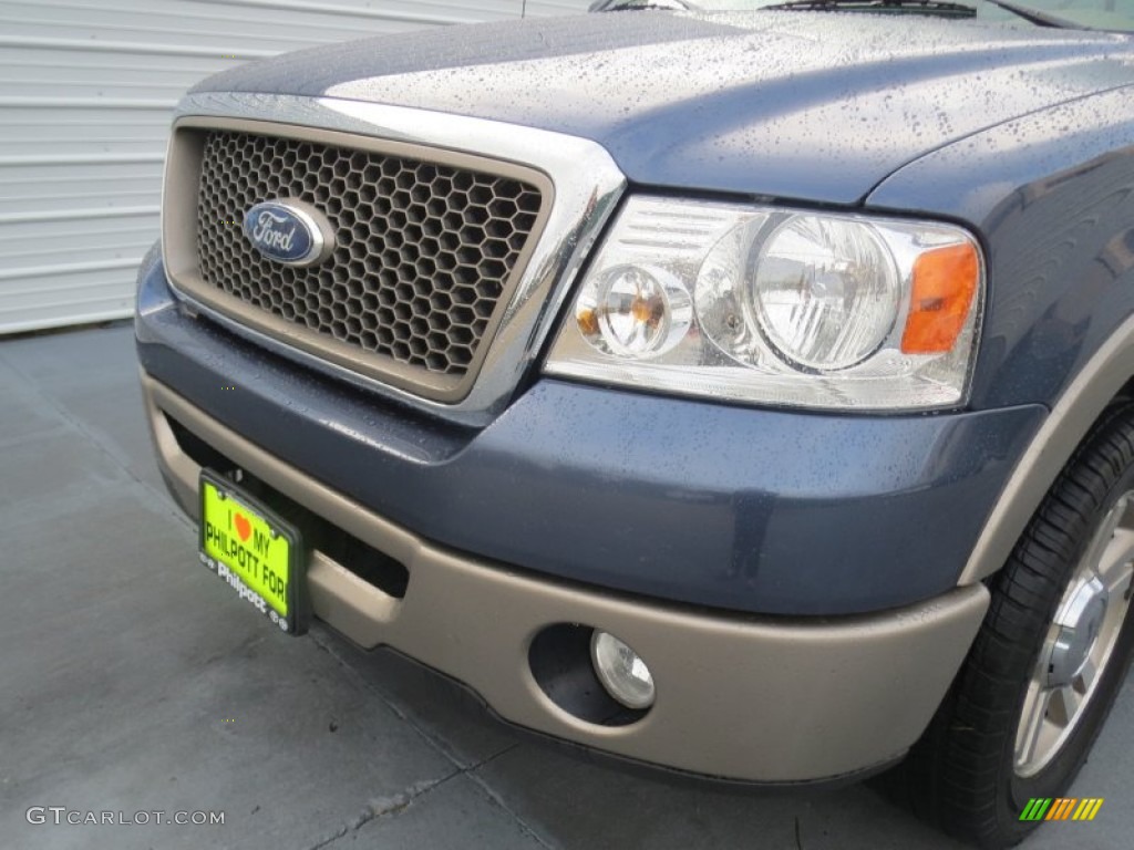 2006 F150 Lariat SuperCrew - Medium Wedgewood Blue Metallic / Tan photo #10