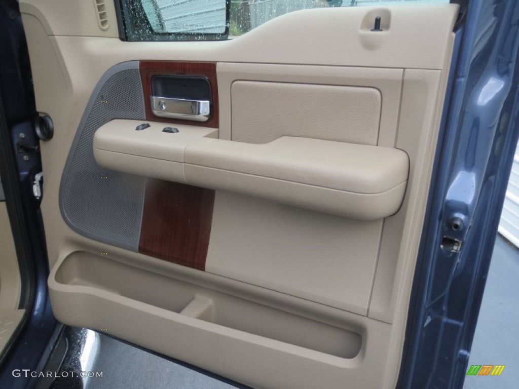 2006 Ford F150 Lariat SuperCrew Tan Door Panel Photo #76822293