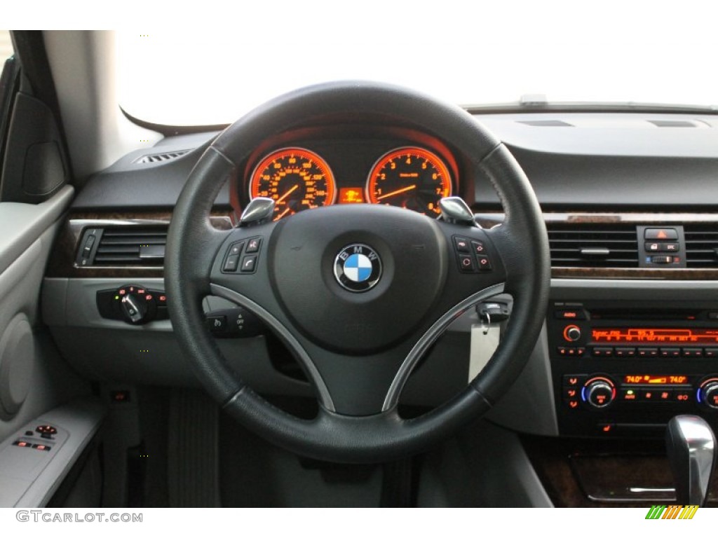2009 BMW 3 Series 328i Coupe Grey Steering Wheel Photo #76822824