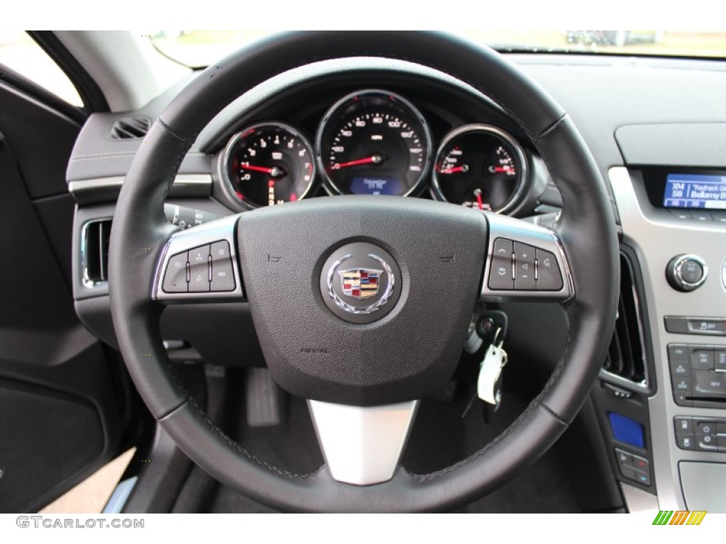 2013 Cadillac CTS 3.0 Sedan Ebony Steering Wheel Photo #76824977
