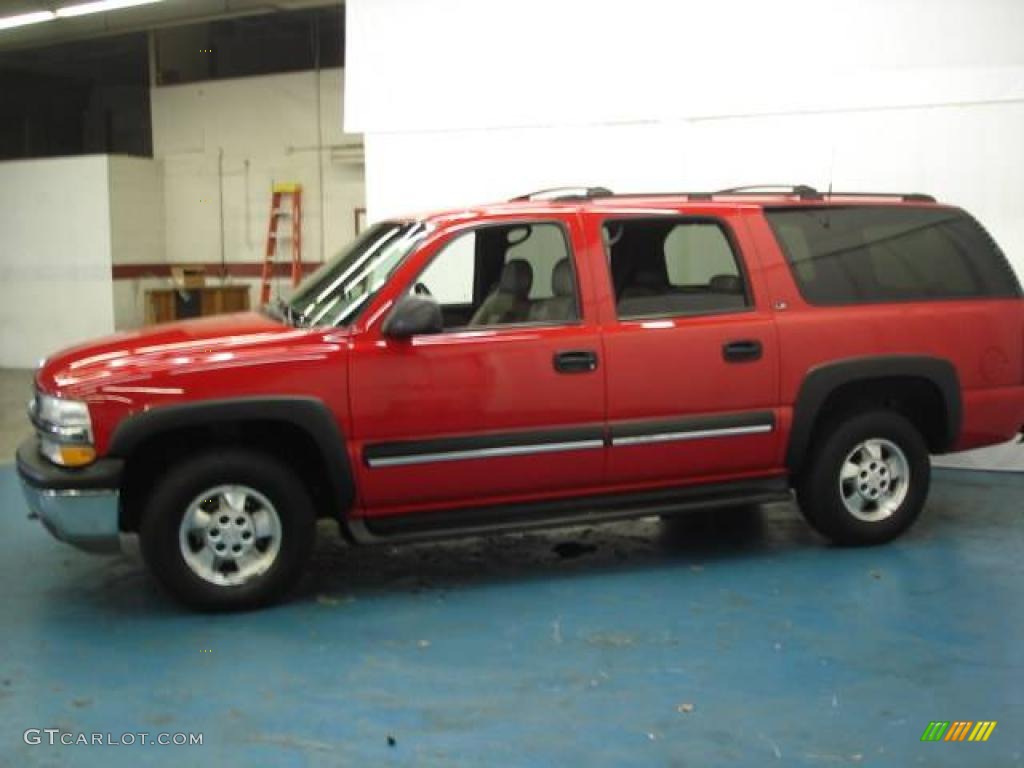 2001 Suburban 1500 LS 4x4 - Victory Red / Light Gray/Neutral photo #6