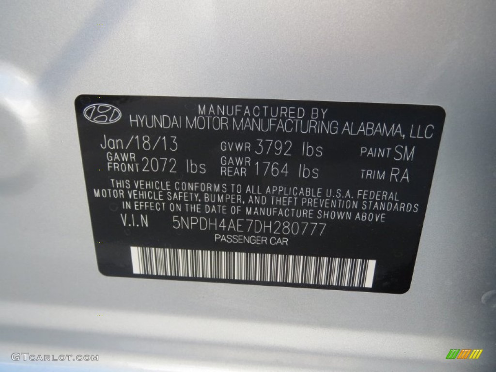 2013 Elantra Limited - Silver / Gray photo #36