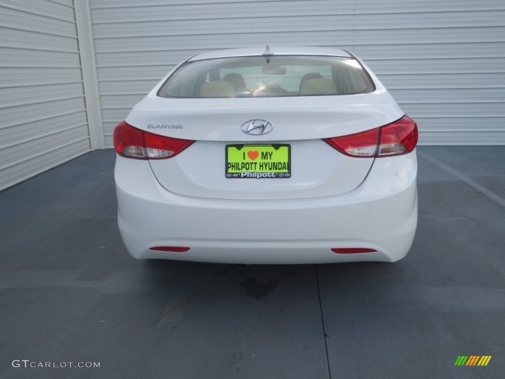 2013 Elantra GLS - Shimmering White / Beige photo #4