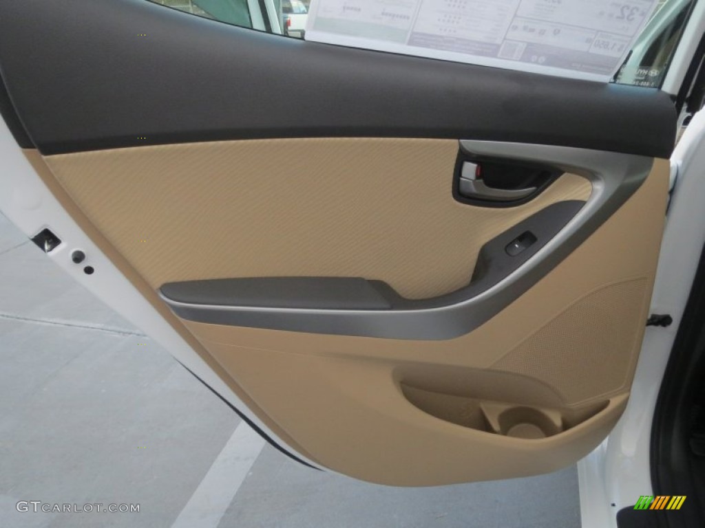 2013 Elantra GLS - Shimmering White / Beige photo #17