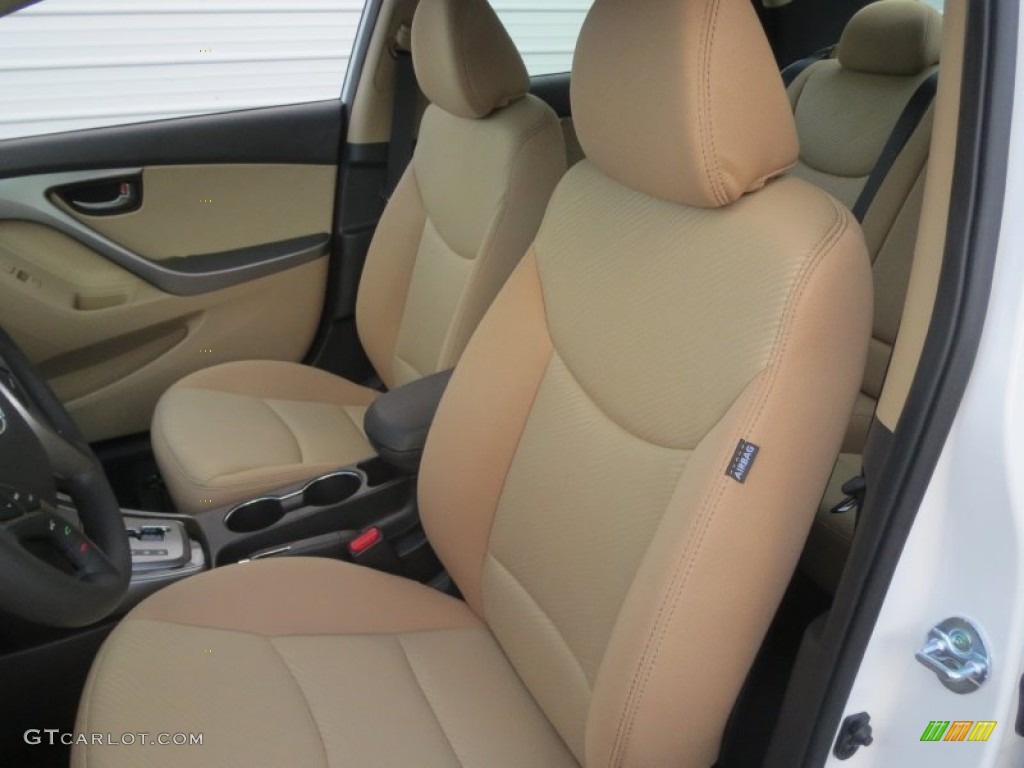 2013 Elantra GLS - Shimmering White / Beige photo #21