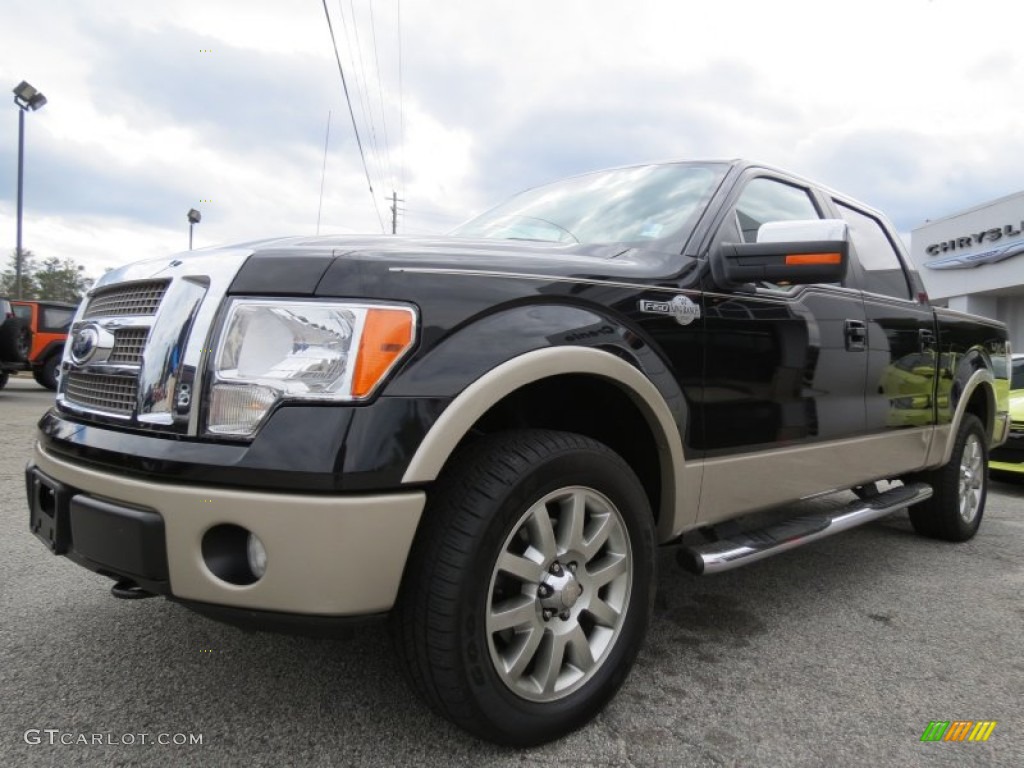 2010 F150 King Ranch SuperCrew 4x4 - Tuxedo Black / Chapparal Leather photo #3