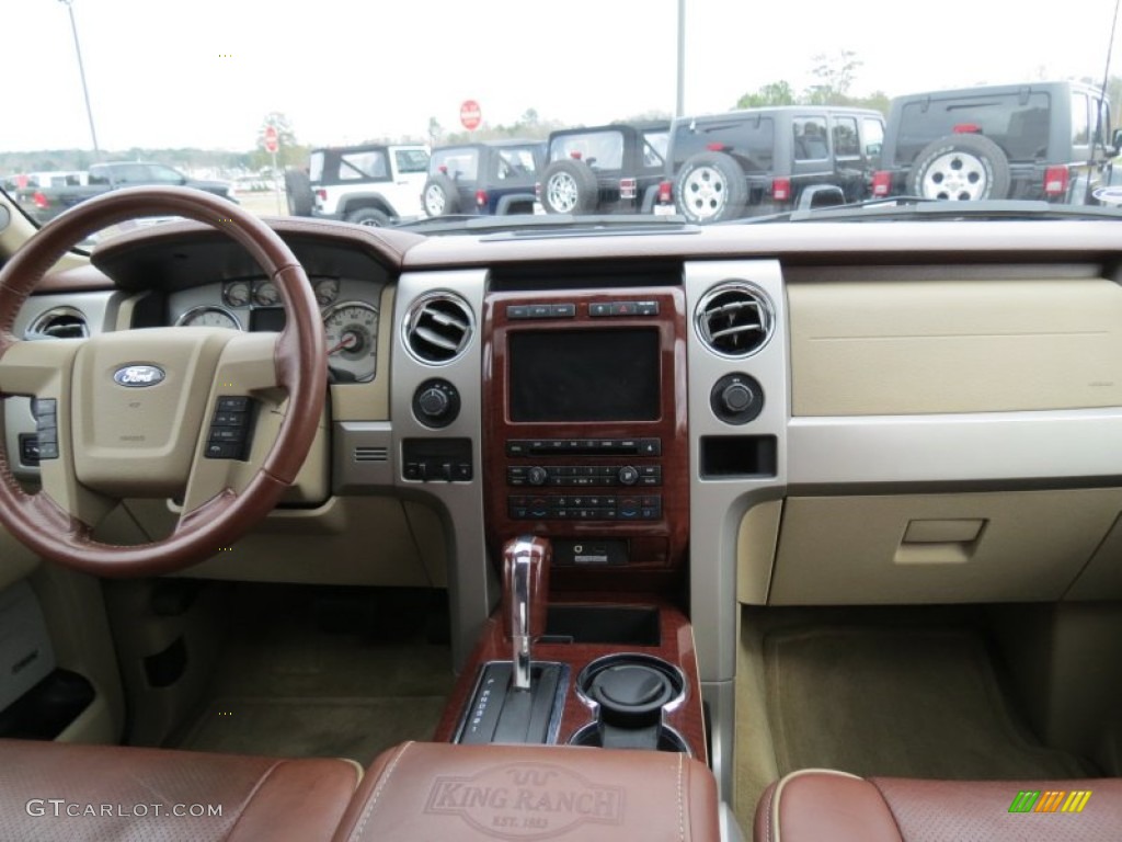 2010 Ford F150 King Ranch SuperCrew 4x4 Chapparal Leather Dashboard Photo #76829820