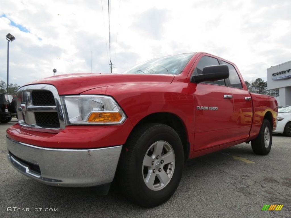 2012 Ram 1500 SLT Quad Cab - Flame Red / Dark Slate Gray photo #3