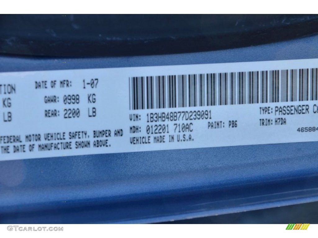 2007 Caliber SXT - Marine Blue Pearl / Pastel Slate Gray photo #24