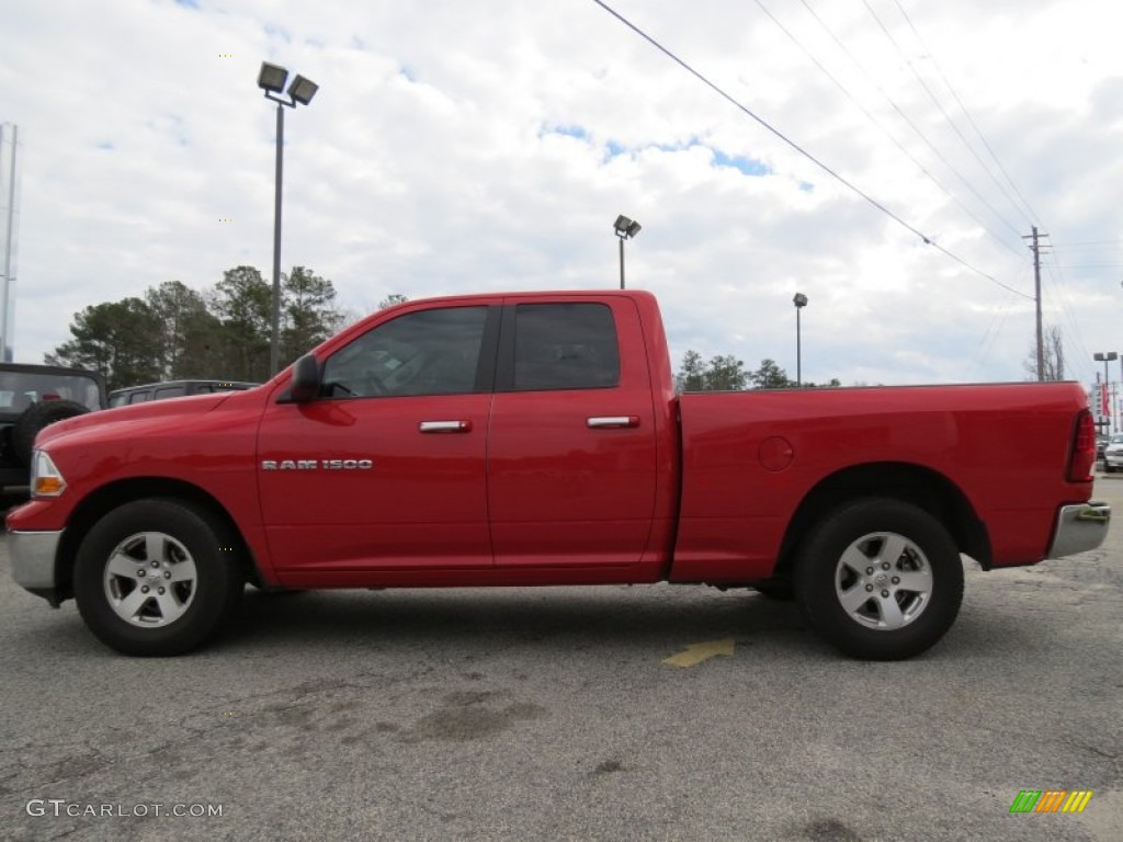 2012 Ram 1500 SLT Quad Cab - Flame Red / Dark Slate Gray photo #4