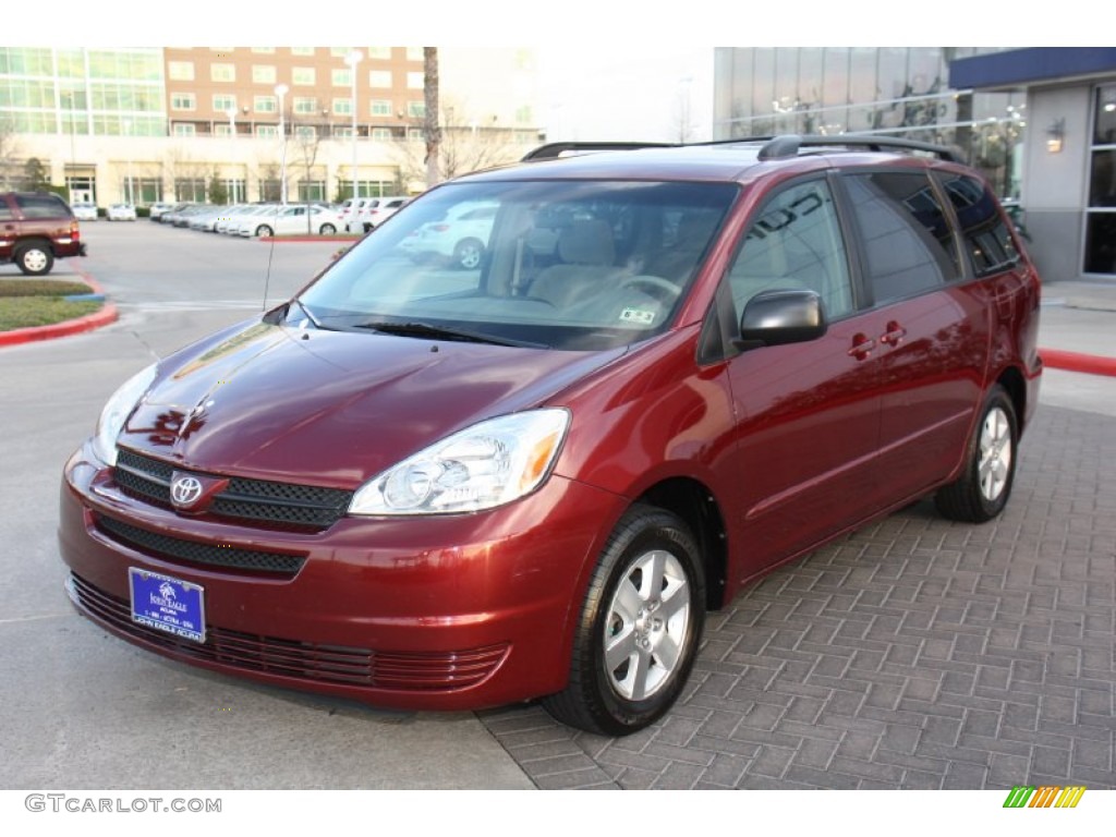2004 Sienna LE - Salsa Red Pearl / Stone Gray photo #1