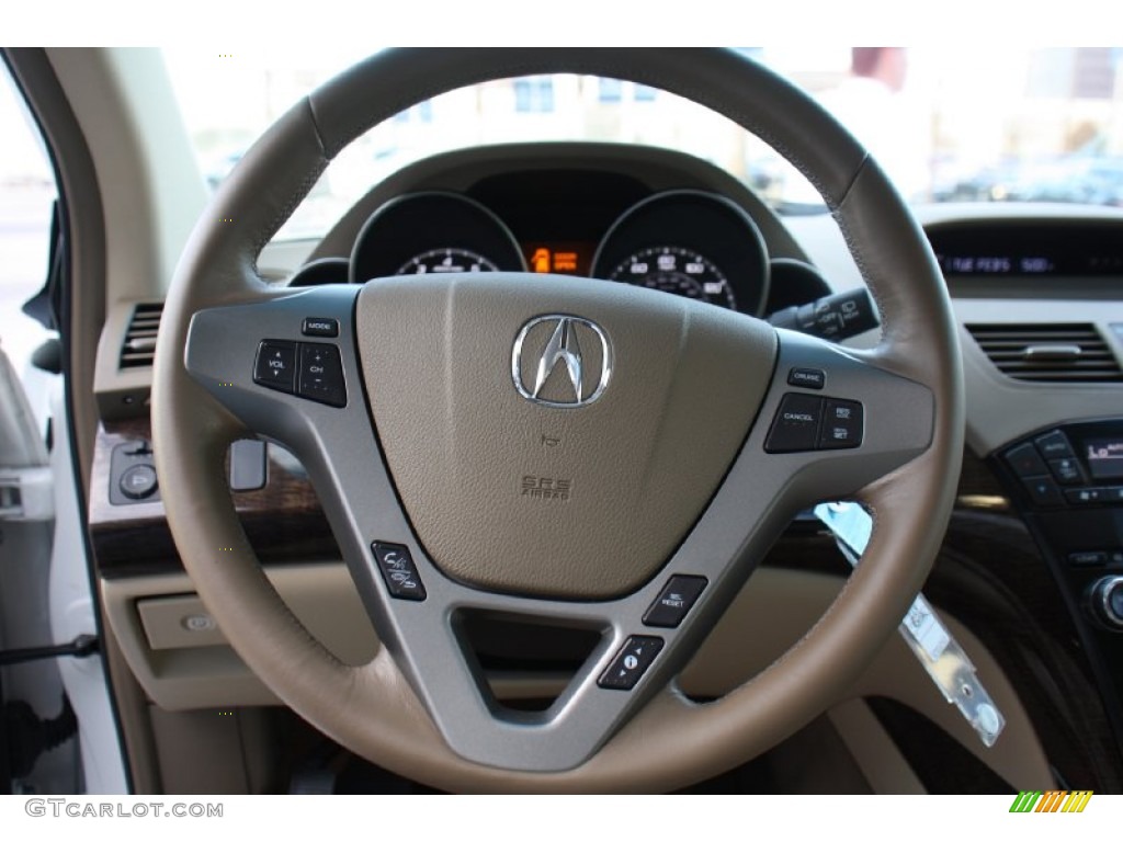 2012 Acura MDX SH-AWD Parchment Steering Wheel Photo #76832870