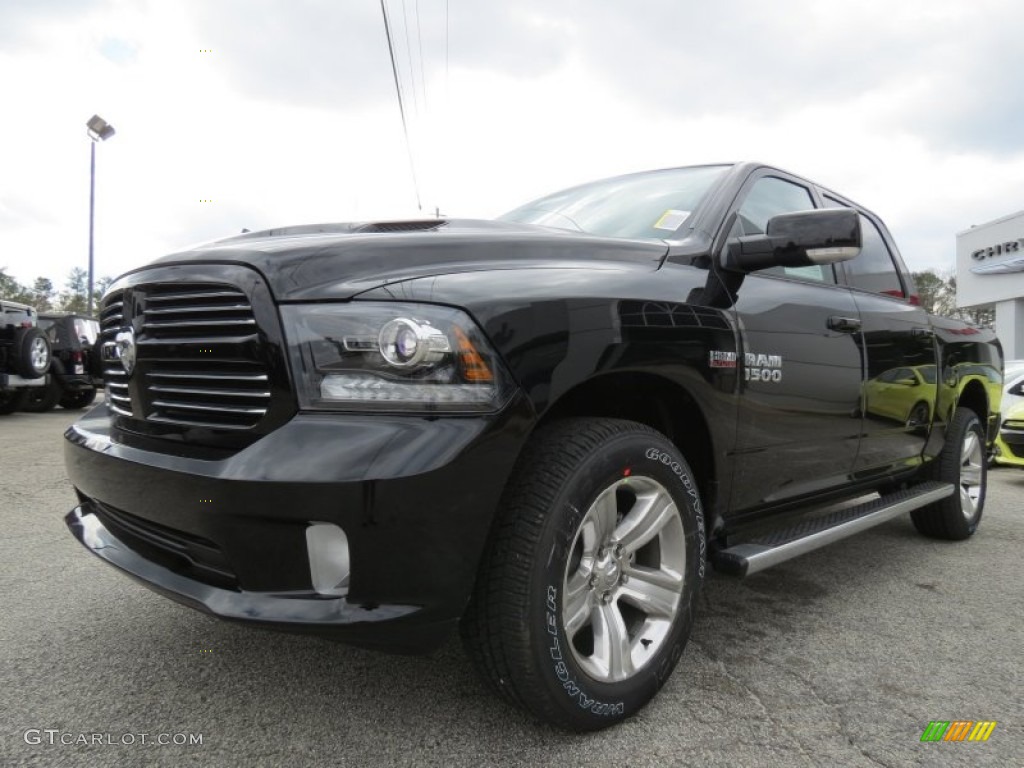 Black 2013 Ram 1500 Sport Crew Cab 4x4 Exterior Photo #76833636