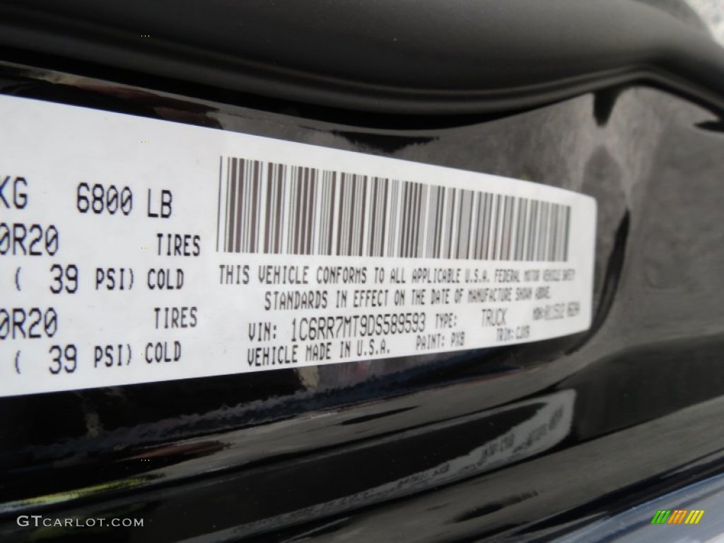 2013 Ram 1500 Sport Crew Cab 4x4 Color Code Photos