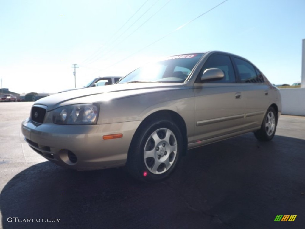 2002 Elantra GLS Sedan - Champagne Beige / Beige photo #4