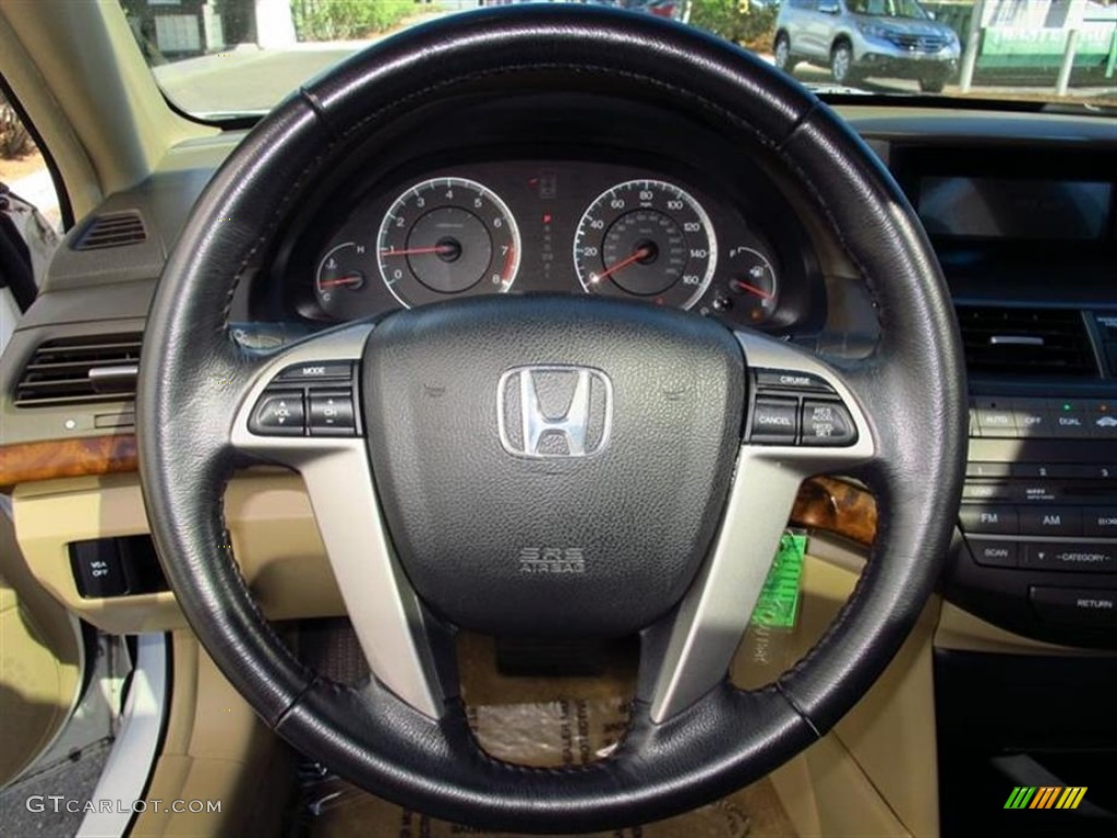 2008 Honda Accord EX-L V6 Sedan Ivory Steering Wheel Photo #76837977