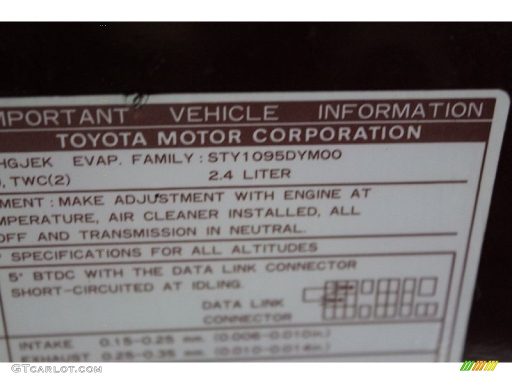 1995 Toyota Previa LE SC All-Trac Info Tag Photos