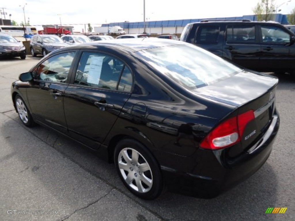 2010 Civic LX Sedan - Crystal Black Pearl / Gray photo #3