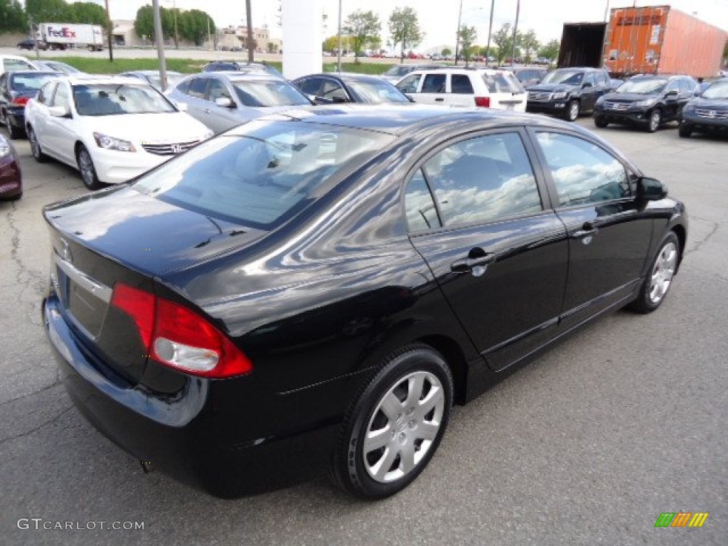 2010 Civic LX Sedan - Crystal Black Pearl / Gray photo #5