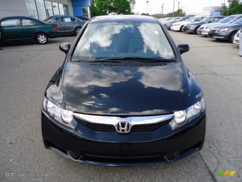 2010 Civic LX Sedan - Crystal Black Pearl / Gray photo #10
