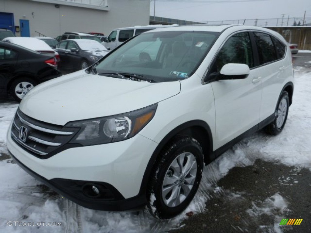 2013 CR-V EX AWD - White Diamond Pearl / Beige photo #8