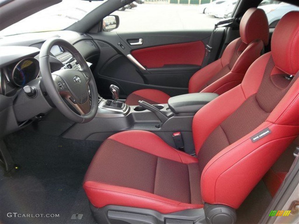 Red Leather/Red Cloth Interior 2013 Hyundai Genesis Coupe 2.0T R-Spec Photo #76843653