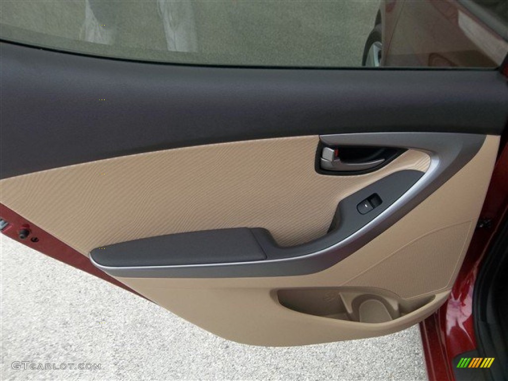 2013 Elantra GLS - Sparkling Ruby / Beige photo #8
