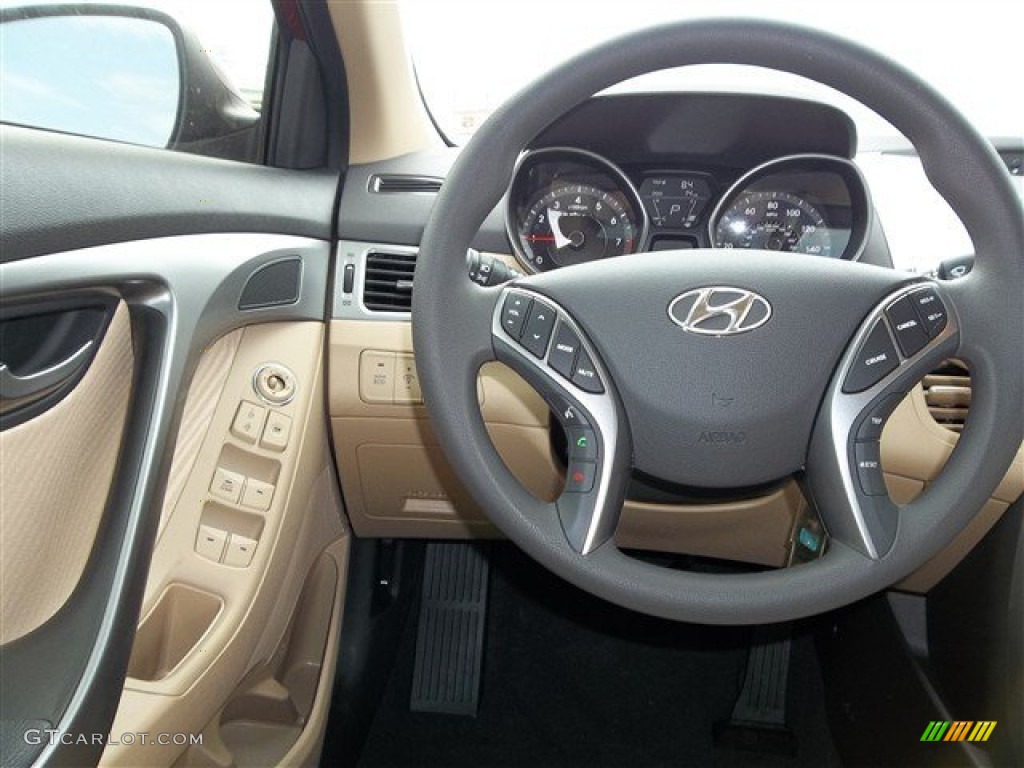 2013 Elantra GLS - Sparkling Ruby / Beige photo #13