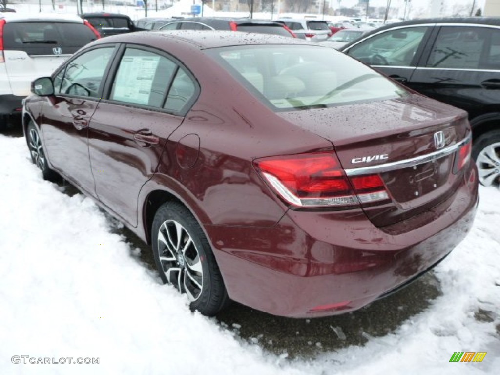 2013 Civic EX Sedan - Crimson Red Pearl / Beige photo #2