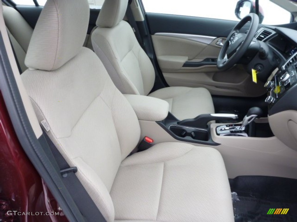 2013 Civic EX Sedan - Crimson Red Pearl / Beige photo #7