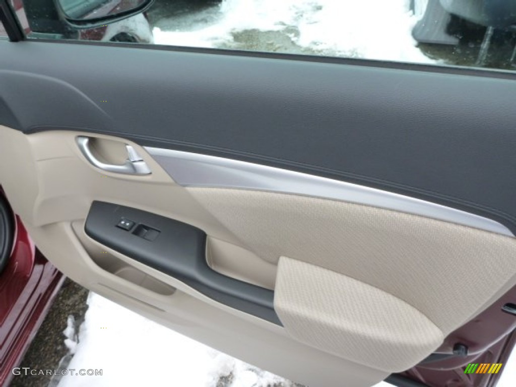 2013 Civic EX Sedan - Crimson Red Pearl / Beige photo #9
