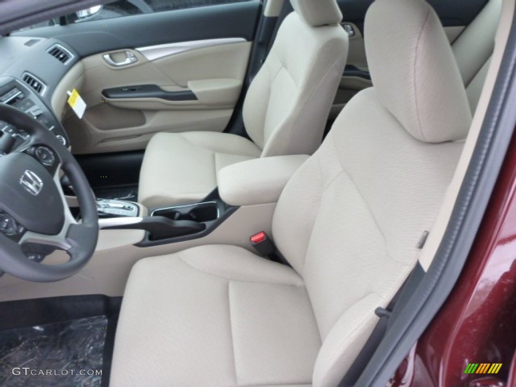 2013 Civic EX Sedan - Crimson Red Pearl / Beige photo #11